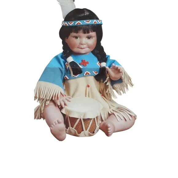 Song of the Sioux Porcelain Native American Doll by Gregory Perillo Danbury Mint - Picture 2 of 4